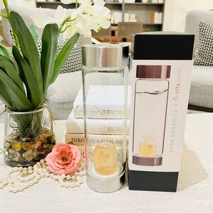 Kora Organics x VitaJuwel Citrines Glass Water Bottle